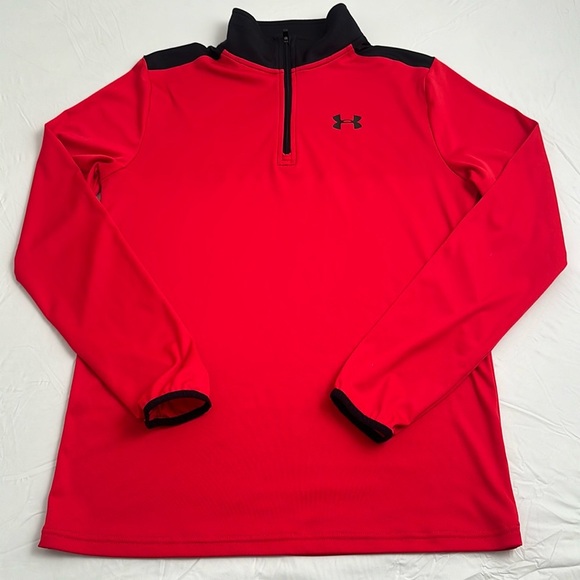 Under Armour Other - Under Armour red and black logo half zip performance pullover